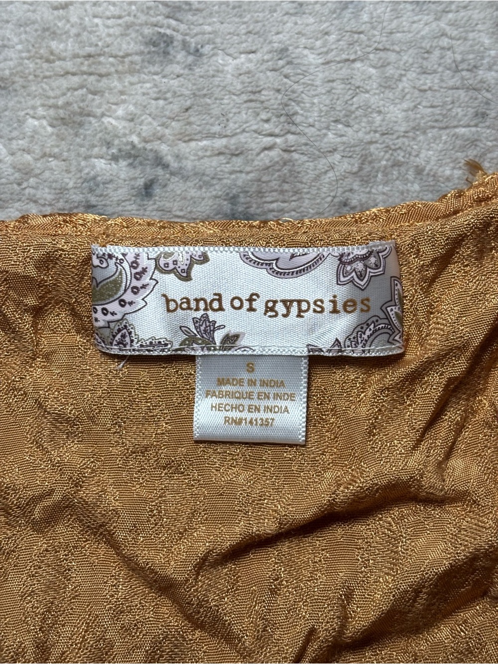 Band of Gypsys Gold High-Low Wrap Dress - Picture 5 of 6